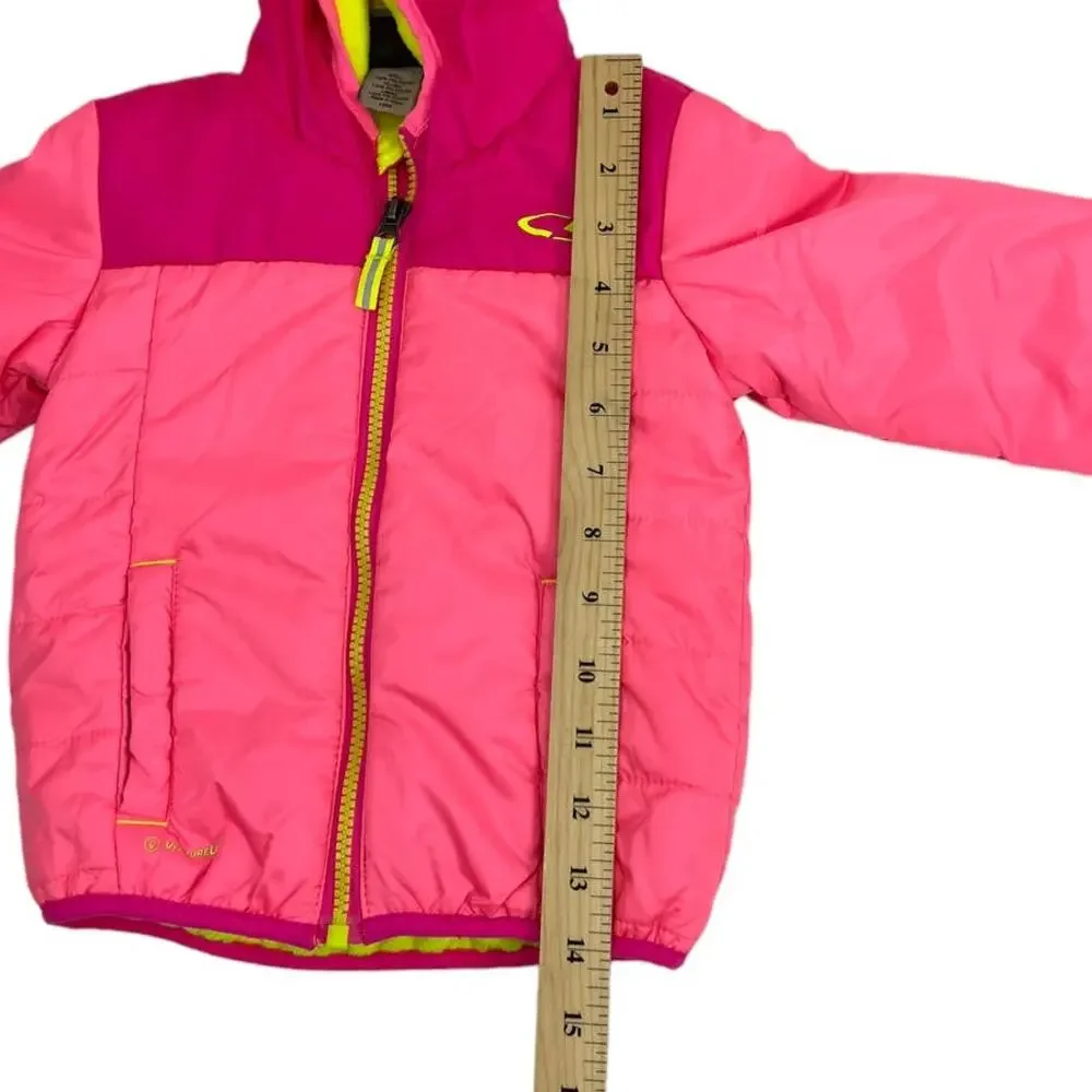 CHAMPION Hot Pink & Yellow Winter Puffer Jacket Sz 18M
